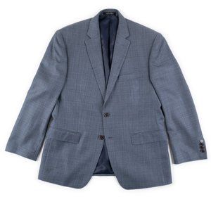 LAUREN RALPH LAUREN blue windowpane check plaid blazer jacket size 40S